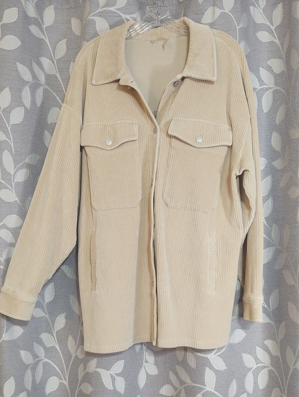 ESQUALO Beige Corduroy Shacket Jacket size